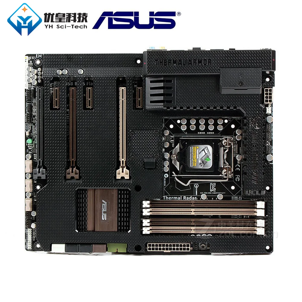 Оригинальная б/у настольная Материнская плата Intel Z77 Asus SABERTOOTH Z77 Socket LGA 1155 Core i7/i5/i3/Pentium/Celeron DDR3 32G ATX