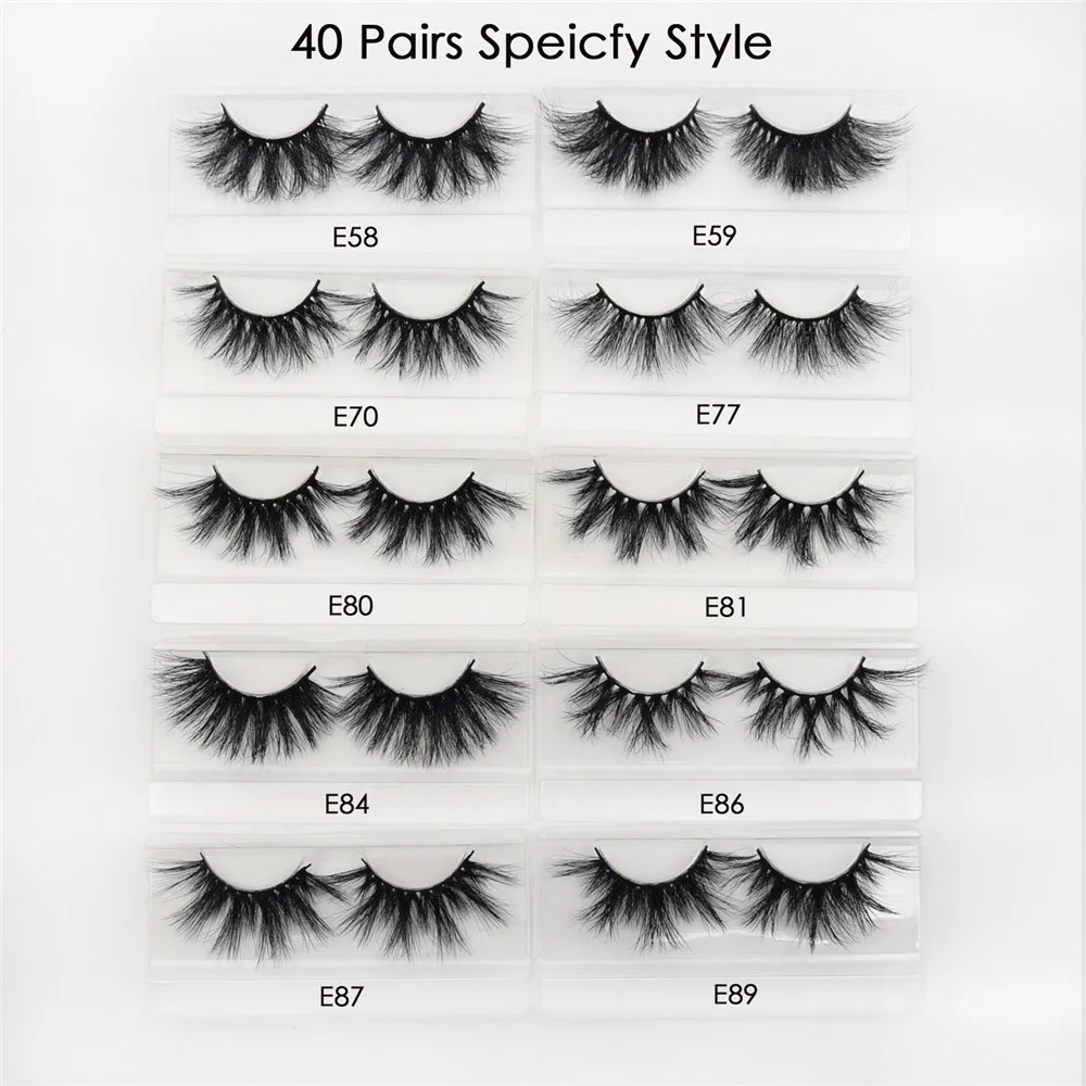 40 pairs specify 40 пар/лот visofree 25 мм мягкие ресницы 3d норковые ресницы безжалостные ручной работы маганские ресницы пушистые норковые ресницы E70 - Цвет: 40 pairs specify