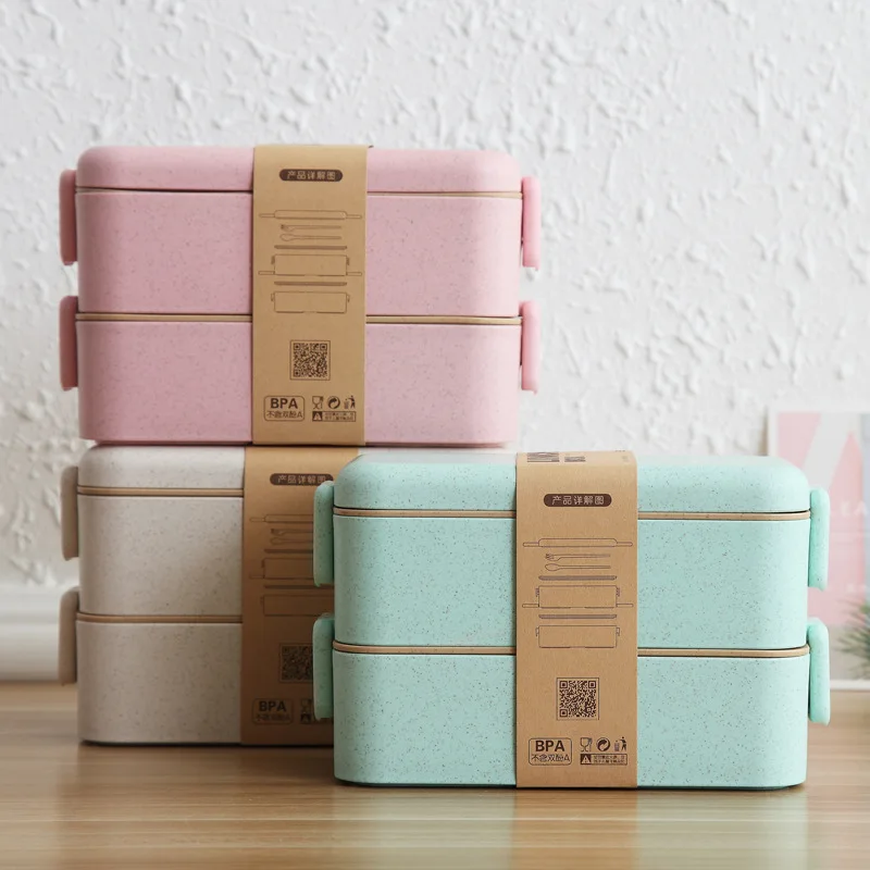 Ланч бокс без бисфенола А экологически чистый из пшеничной соломы Портативный