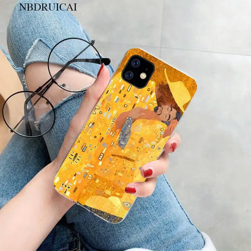 Черный мягкий резиновый чехол для телефона PENGHUWAN the kiss Gustav Klimt с рисунком iPhone 11 pro XS