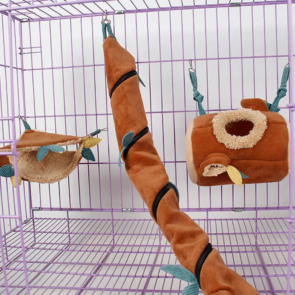 

3 шт. хомячок игрушки Аксессуары для кроватей: зимние короткие плюшевые ботинки гамак тоннеля в клетки для Грызуны сахар планер Гвинея