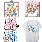 Термопереводные виниловые наклейки полоски на одежде, аппликация, термонаклейки для одежды, горячие аниме, попэйр, нашивки для курток, сделай сам