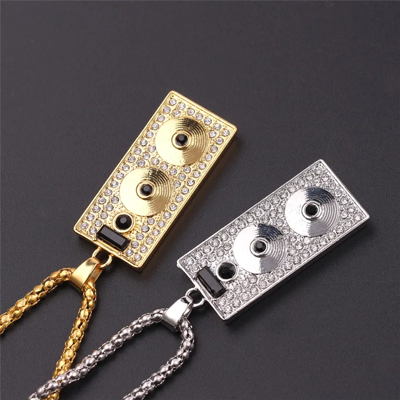 Ожерелье с подвеской в виде аудиоплеера стиле панк ожерелье золотого и