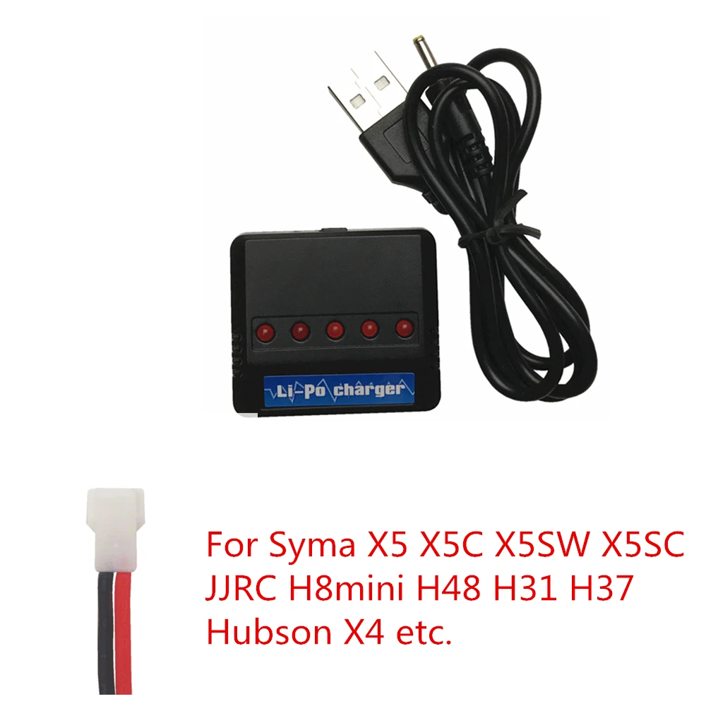 Зарядное устройство для квадрокоптера E010 H31 Hubsan X4 Syma X5SW X5C X5HW X5UW/UDI 5 в 1 3 7 в|Детали и