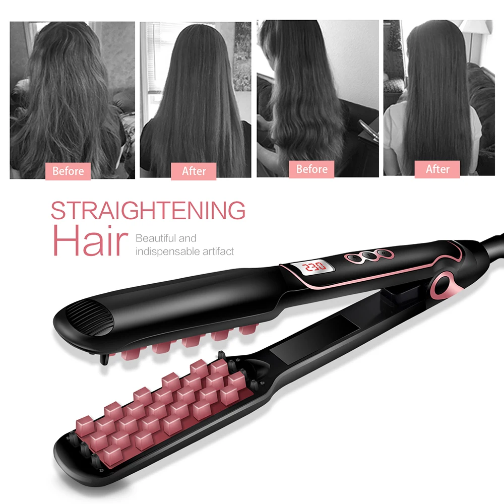 

Hair Volumizing Iron 2 in 1 Hair Straightener Hair Curling Crimping Hair Iron Fluffy Hair Straightening Flat Iron Hair waver