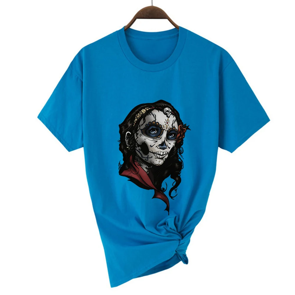 Летняя Популярная корейская модная новая футболка женская в стиле дня мертвецов
