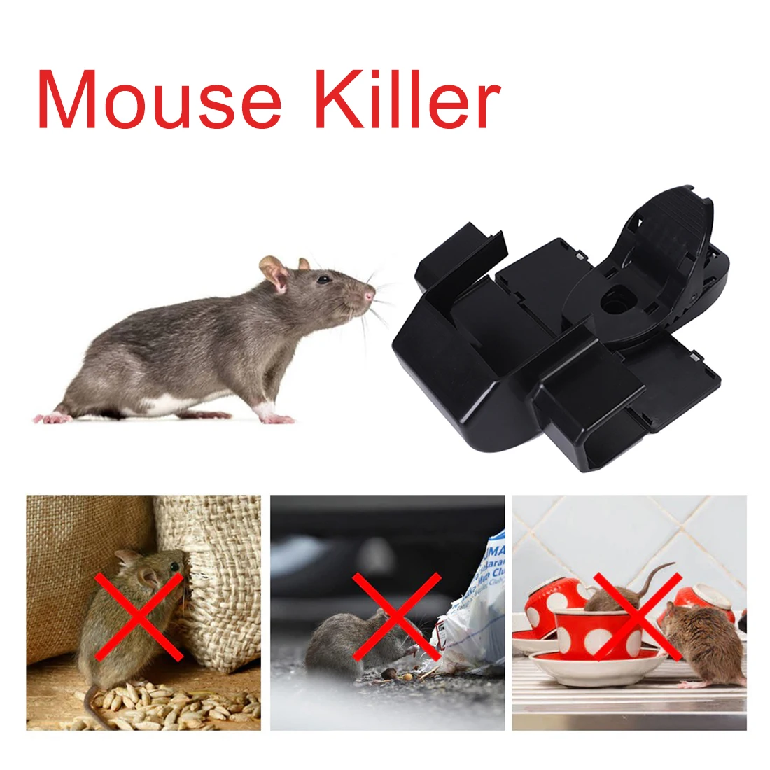 

Reusable Plastic Rat Traps Mice Mouse Killer Mousetrap Bait Snap Spring Rodent Catcher Pest Control Safe for Pet and Baby