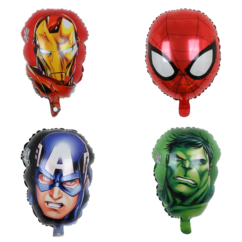 

50pcs MARVEL Spiderman Iron Man Captain America Hulk Foil Balloons Super Hero Birthday Party Decoration Kids Gifts Air Toys