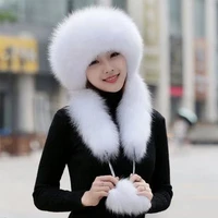 womens winter hat 2021 faux fox fur bomber hats outdoor windproof leifeng hats warm ear protection russian snow hat ski cap