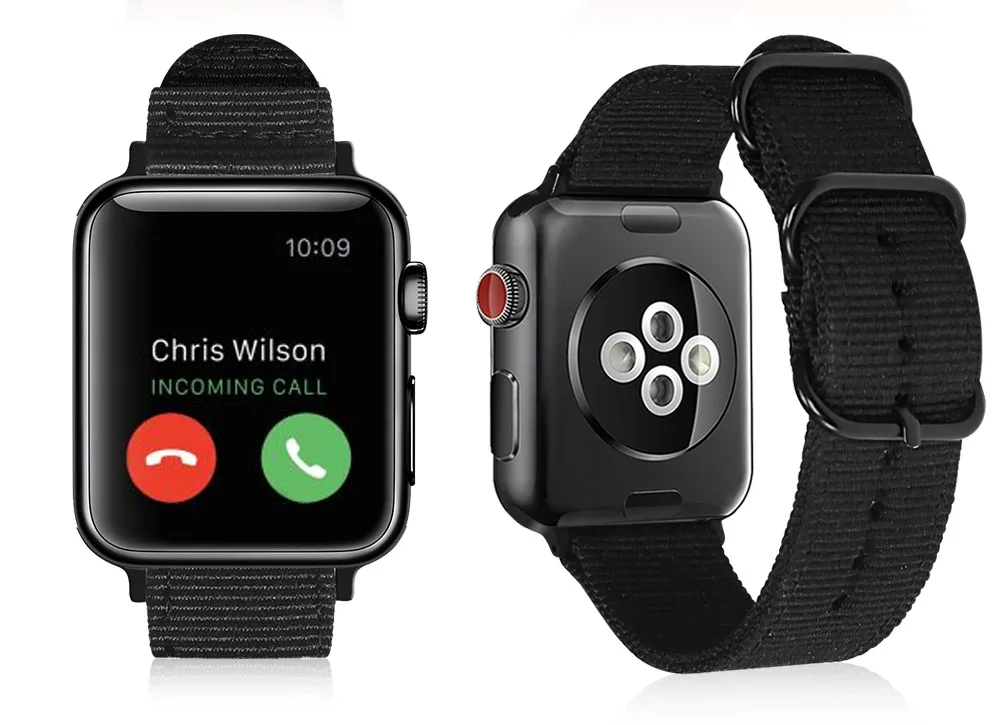 Наручных часов Apple Watch версии 5/4/3/2/1 спортивный кожаный браслет нейлоновый ремешок