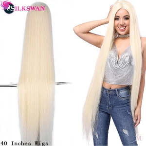 Шелковистые лебединые волосы, бразильский парик на полной сетке, 613 светлые прямые натуральные волосы, парики для женщин, парики из человеческих волос, прозрачная сетка, 40 дюймов
