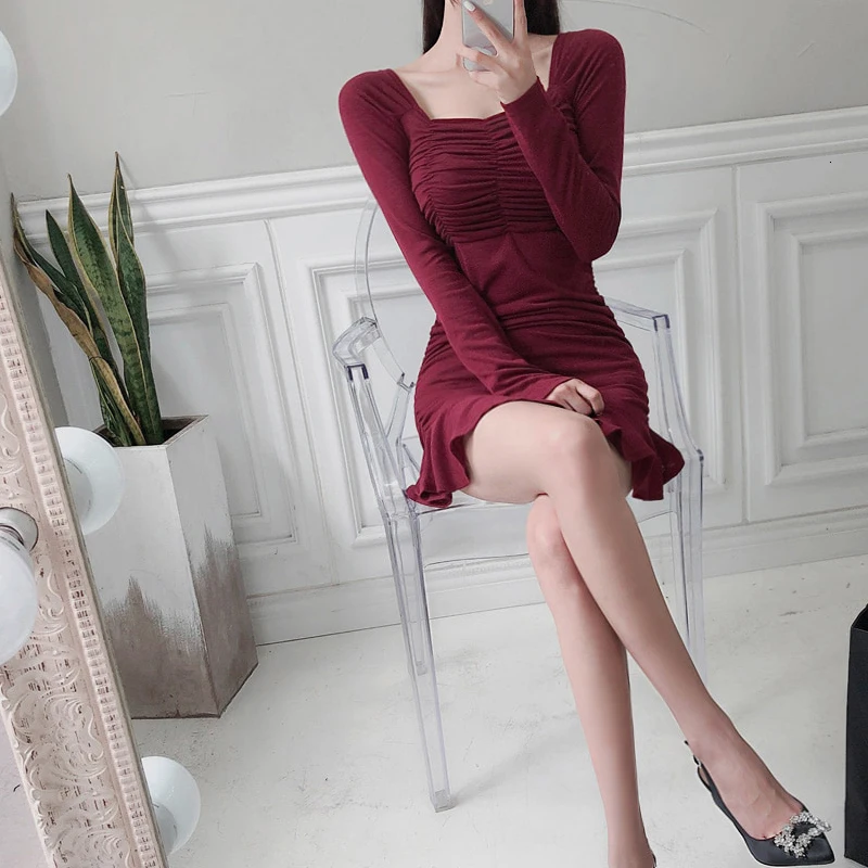 Женское короткое платье с запахом красное Модное Элегантное повседневное