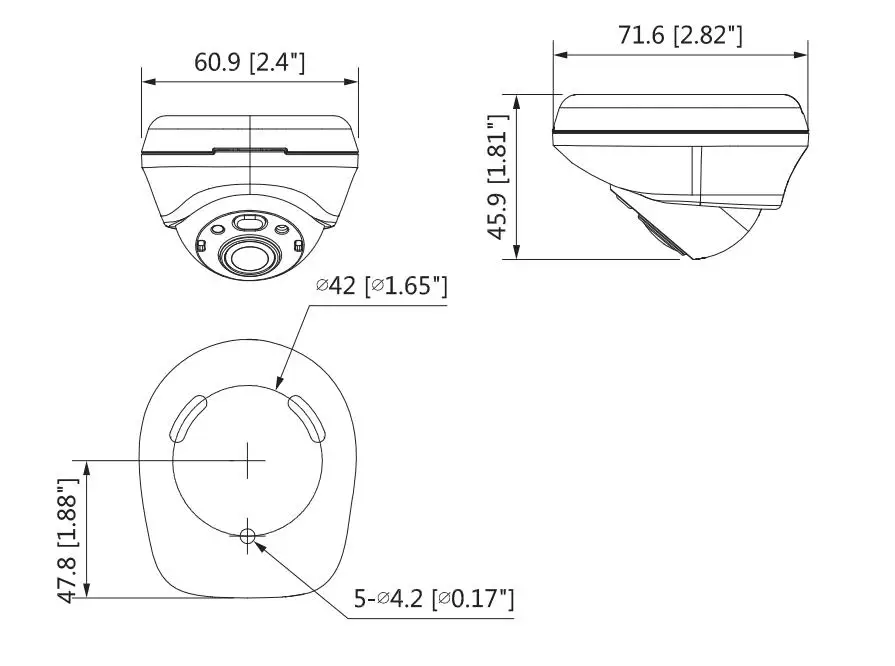 Dahua HAC-HMW3200L 2 МП HDCVI IR Eyeball Мобильная камера Smart 1 мм с фиксированным объективом CCTV |