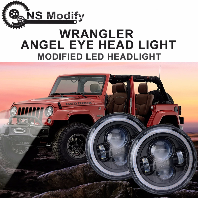 NS Modify 7 &quotСветодиодный светильник для мотоцикла s дальнего и ближнего света H4