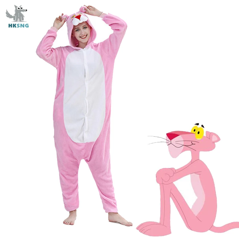 HKSNG взрослый Розовая пантера Пижама кигуруми Фланелевая пижама с рисунком