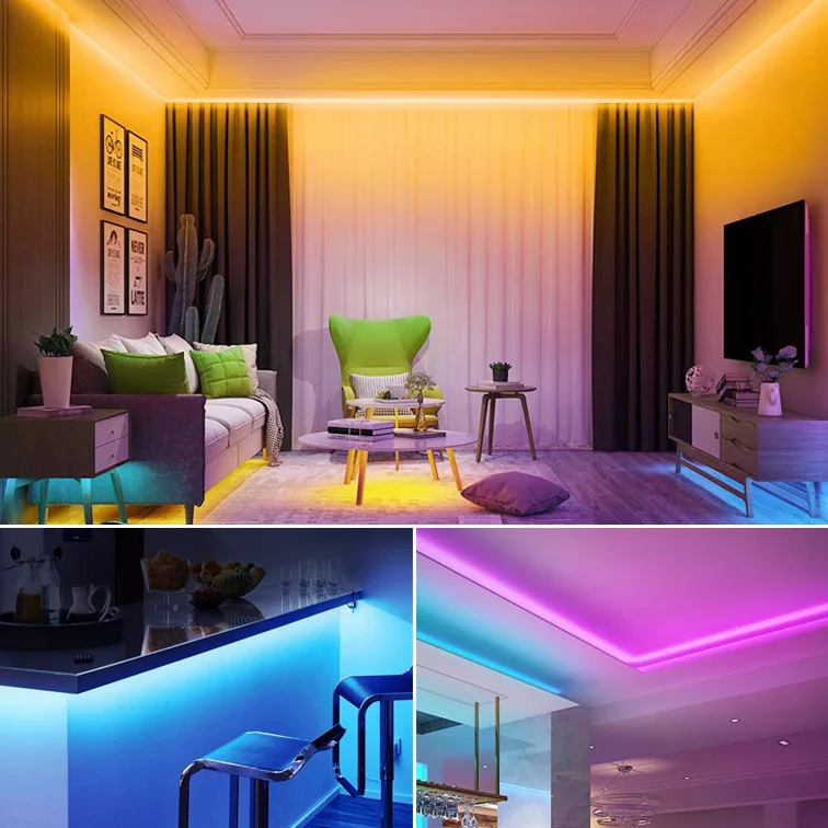 

LED Strip Light RGB DC12V 5050 2835 Flexible Waterproof Tape WiFi Bluetooth Touch Remote Controller Room Festiva Decoration Lamp