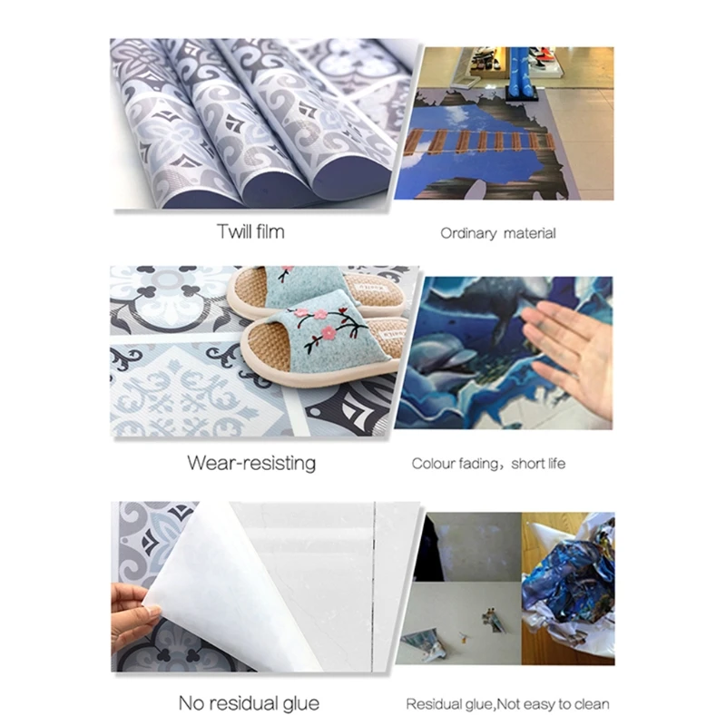 

Anti-Skid Wear-Resistant Flooring Stickers Waterproof Simulation Tiles Paste