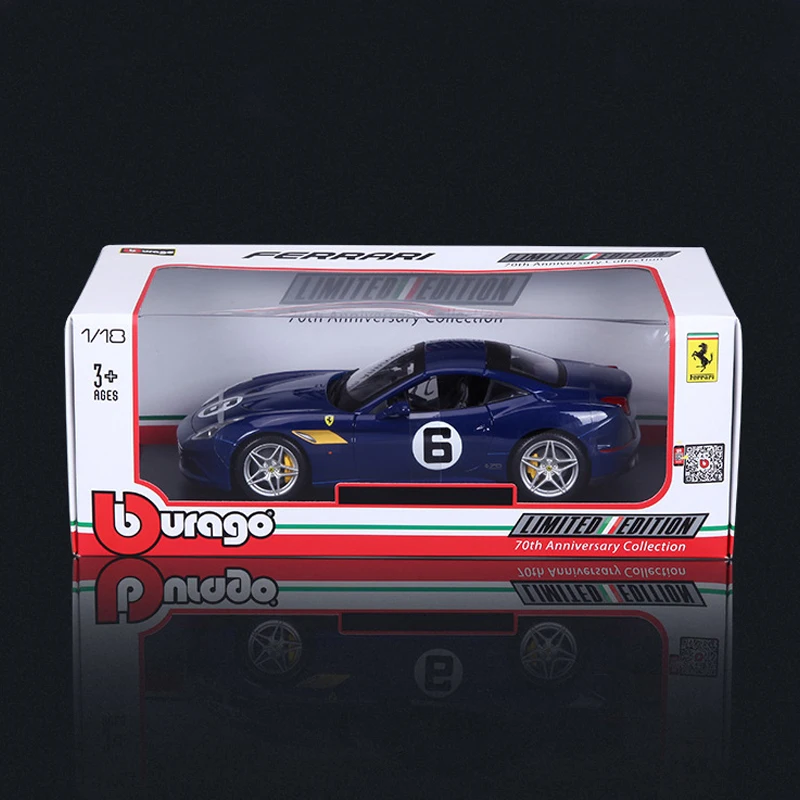 Модель автомобиля Bburago в масштабе 1:18 Ferrari California T на годовщину 10 го юбилея из