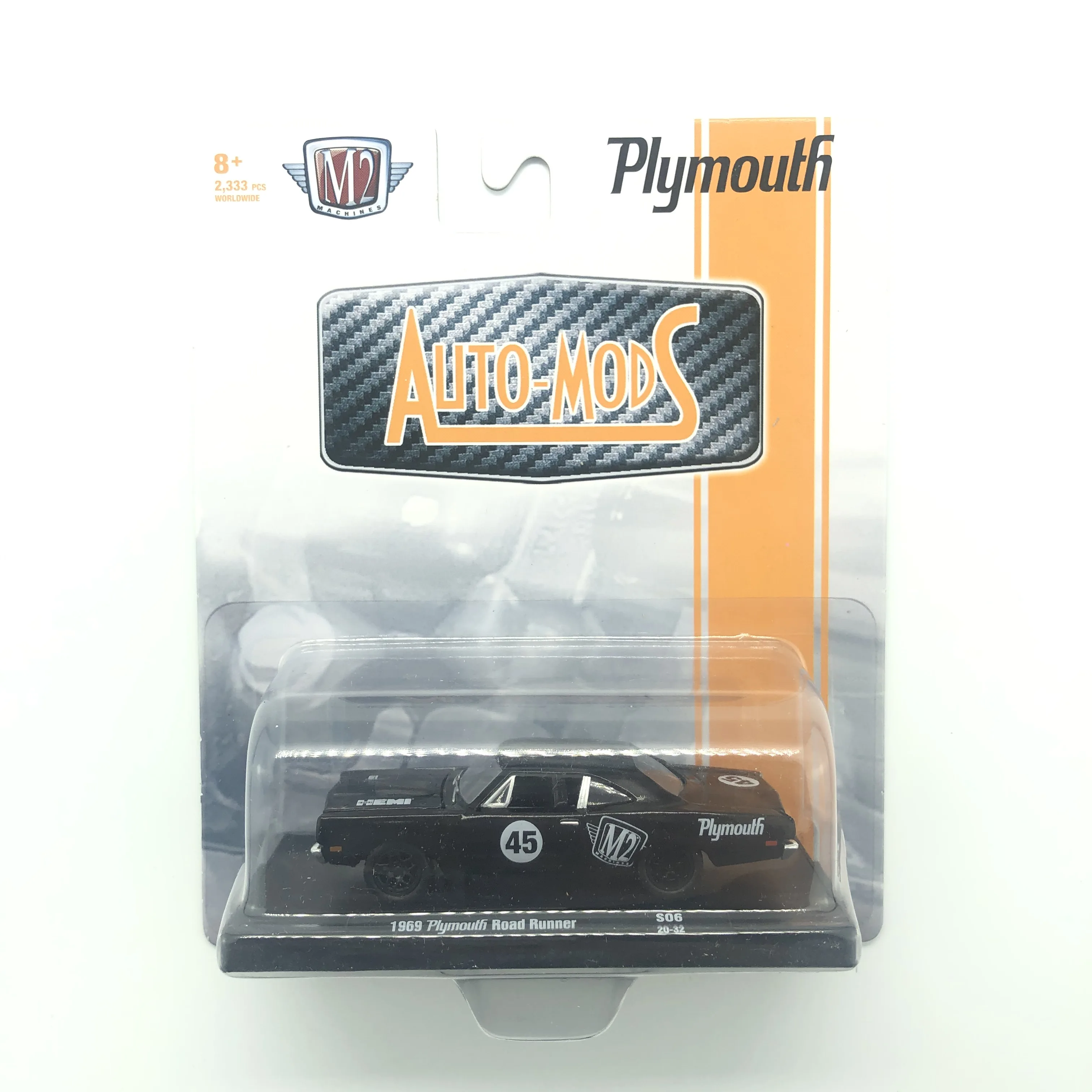 

NEW M2 Machines 1:64 1969 Plymouth Road Runner auto-mods #45 Diecast Model limited 2333 Collection Simulation Toys