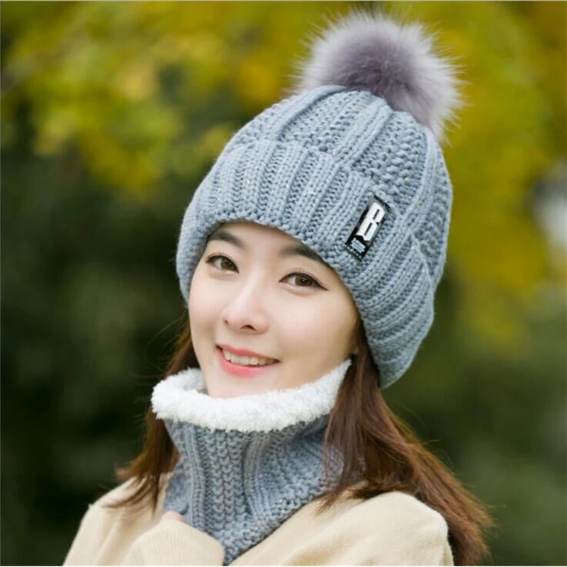 Женская зимняя шапка и шарф Tsuretobe комплект из 2 предметов теплые вязаные шапки для