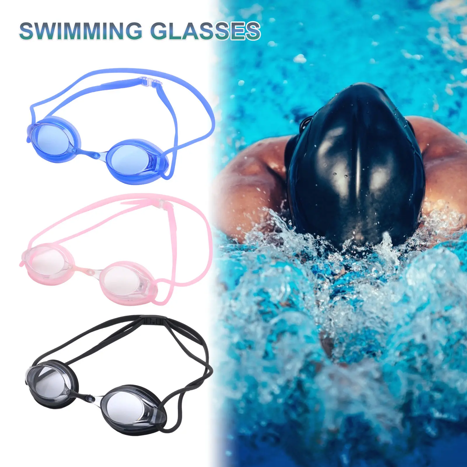 

New Swimming Goggles Anti-fog, Waterproof and UV-proof Adult Children Universal Swimming Goggles Silicone Swimming Goggles #W