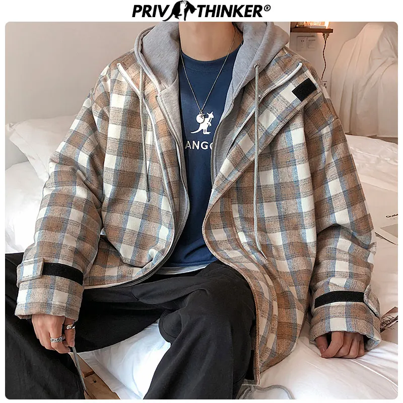 Privathinker Мужская Толстая Теплая Зимняя шерстяная куртка пальто Корейская