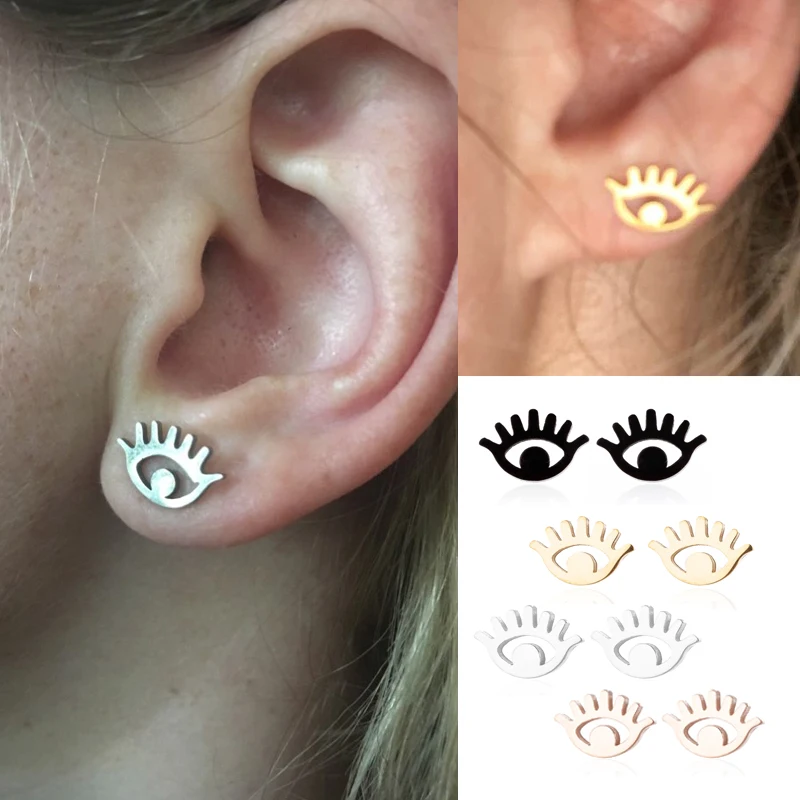 SMJEL миниатюрные серьги из нержавеющей стали серьги-гвоздики в форме милых глаз