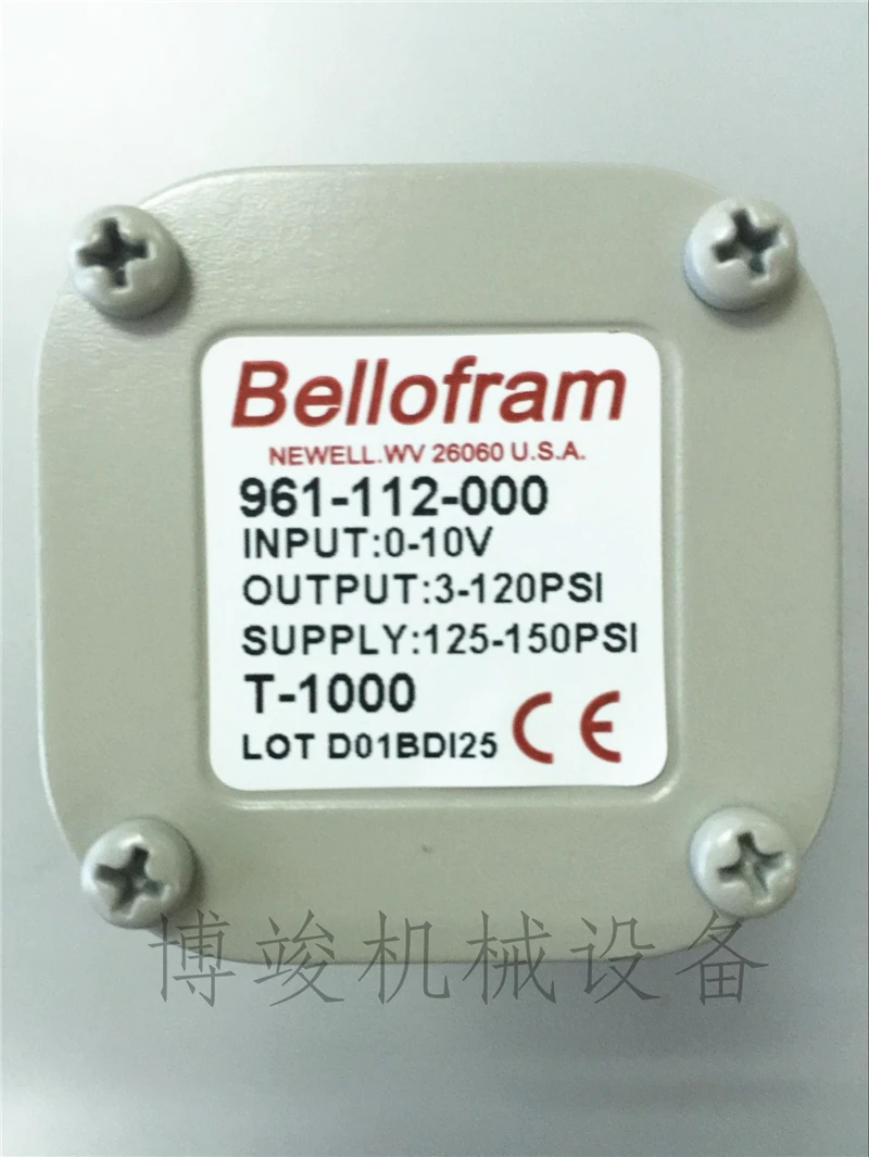

Original Bellofram T-1000 961-112-000 electro-controlled pneumatic proportional pressure regulating valve