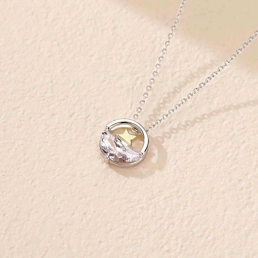 

Star Sea Necklace S925 Sterling Silver Inlaid Zirconium Creativity Pendant for Women Personality Elegant Fine Jewelry Gift