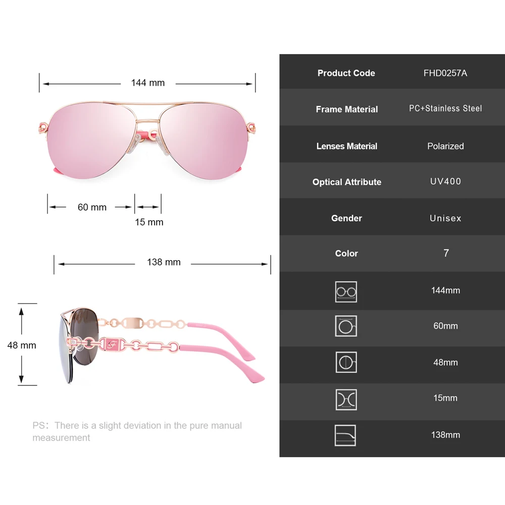 Женские солнцезащитные очки FENCHI с УФ защитой 400 oculos зеркальные розовые feminino zonnebril