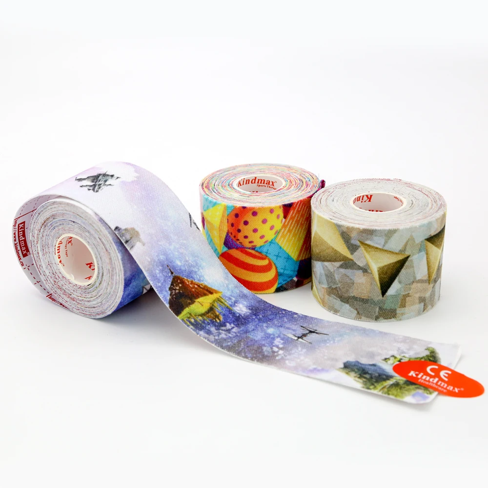 Kindmax печатная кинезиологическая лента из хлопка 5 см м эластичная Спортивная