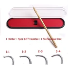 Alileader профессиональные иглы для изготовления кружевных париков золотые вентилирующие иглы для изготовления париков качественная медная ручка с 4 иглой