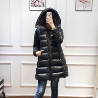 womens down jacket hooded loose fashion winter coat slim thicker mid length female parka casaco feminino jaqueta feminina