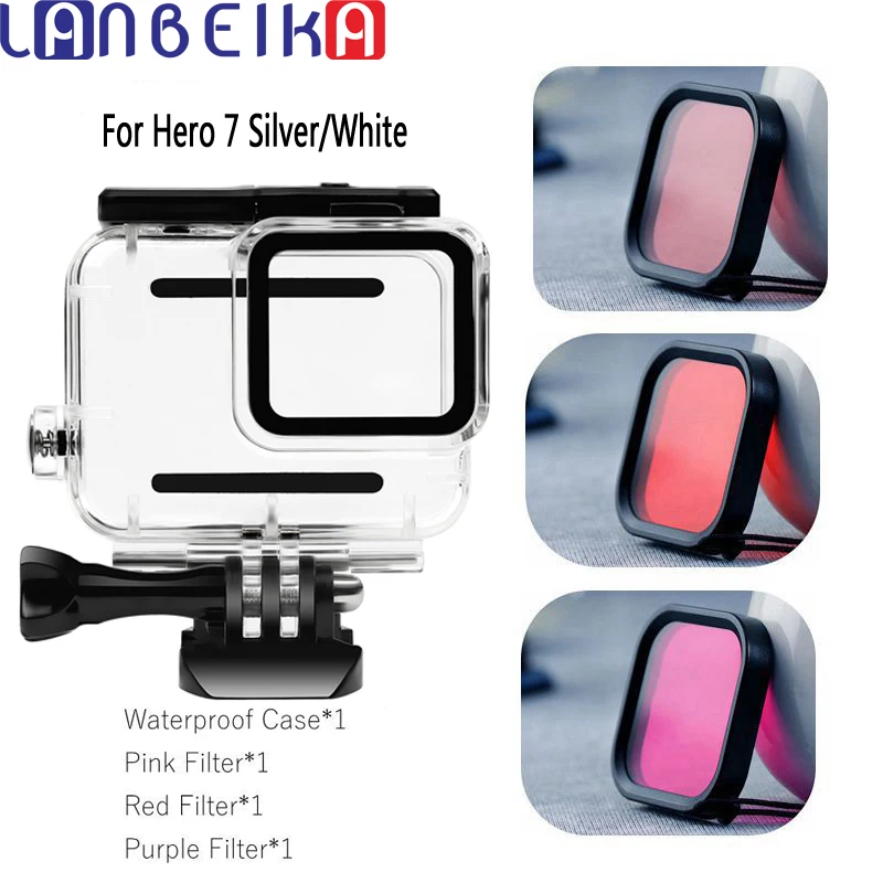 Водонепроницаемый корпус для подводного плавания LANBEIKA 45 м + 3 цветных фильтра