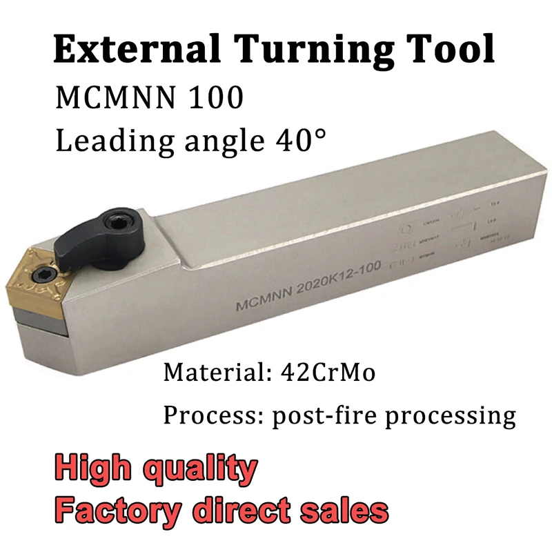 

MCMNN 40 Degree External Turning Tool Holder MCMNN1616H12 MCMNN2020K12 MCMNN2525M12 100 CNC Lathe Tool Holder For CNMG 120408