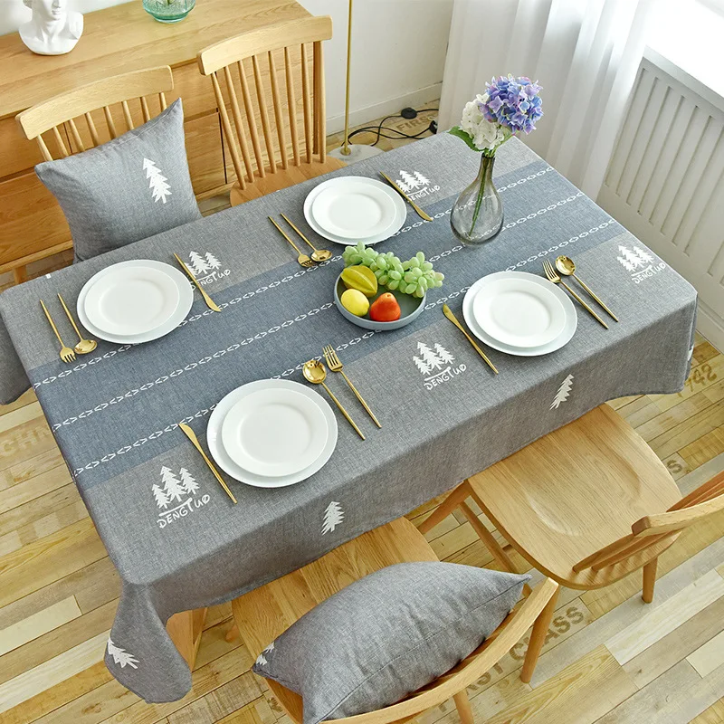 

Nordic PVC Tablecloth Plaid Striped Printing Table cloth Decor Rectangular Tea Table Pad Meal Cloth Waterproof Anti Scalding