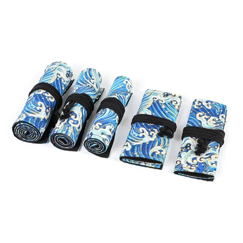 

12/24/36/48/72 отверстия Холст Roll Up Сумочка для ручек и карандашей Шторы чехол Макияж Обёрточная бумага держать 4X7E