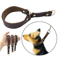 cow leather pinch dog collar for pet puppy collar leather neck pug gold retriever husky corgi terrier pomeranian dog necklace