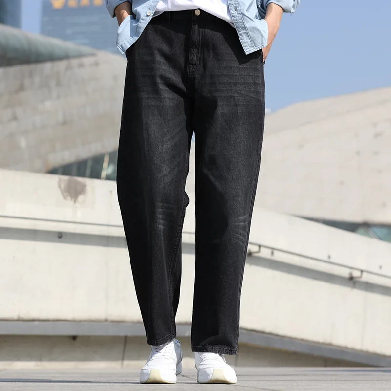 Summer Thin Section Breathable Men's Jeans Straight Large Size Loose Denim Daddy Pants Hip Hop Streetwear Wide Leg Trousers