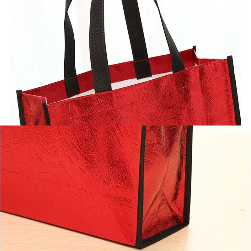 

Foldable Laser Non-woven Shopping Bag Reusable Eco Waterproof Fabric Bag Large Capacity Canvas Travel Durable Female Handbag