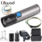 XM-L T6 USB Перезаряжаемый светодиодный фонарик для кемпинга, масштабируемый фонарик, литиевая батарея, водонепроницаемый со встроенными светодиодными лампами 1200 мАч