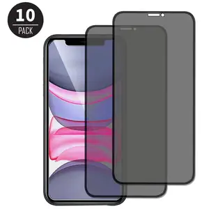 anti peep glare screen protector for iphone 11 pro max xs 7 8 plus tempered glass privacy mobile phone full cover film 10pcslot free global shipping