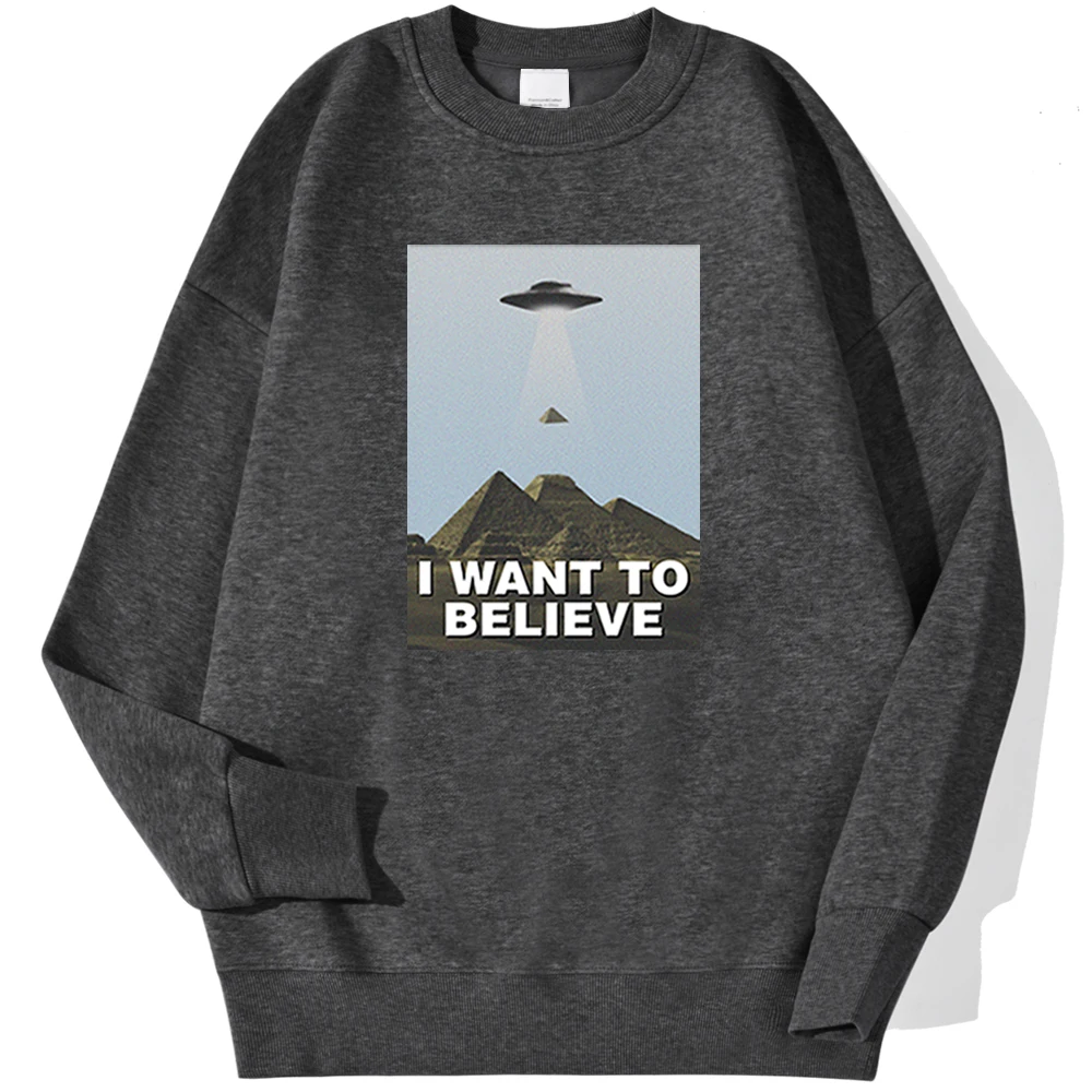 Свитшот I Want To Believe в стиле хип-хоп с креативным принтом повседневный мужской