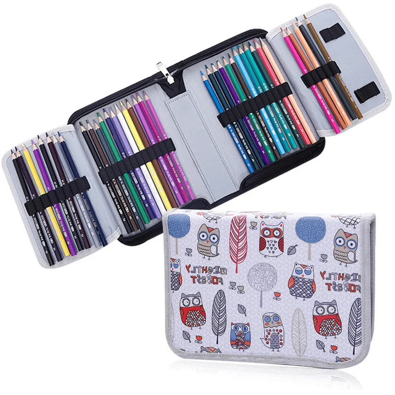 Kawaii Единорог 36 отверстий Оксфорд эскиз чехол для карандашей большой холст