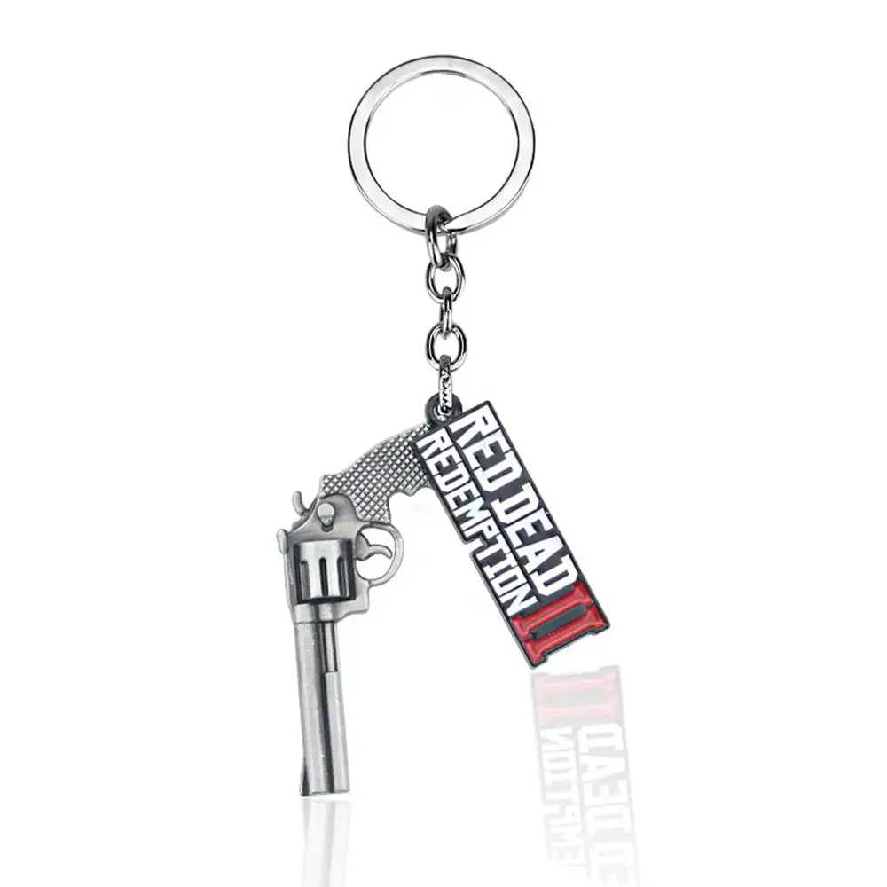 Red Dead Redemption2 Video Game Keychain 3D Gun Model Logo Decoration Pendant Christmas Gift for Friends Playing Games | Дом и сад