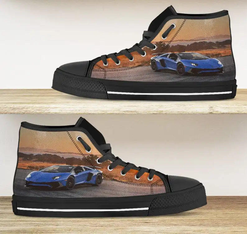 

Lamborghini Aventador shoes. high tops, Mens Womens Designer Leisure Sneakers Men Casual Canvas Shoes Off White