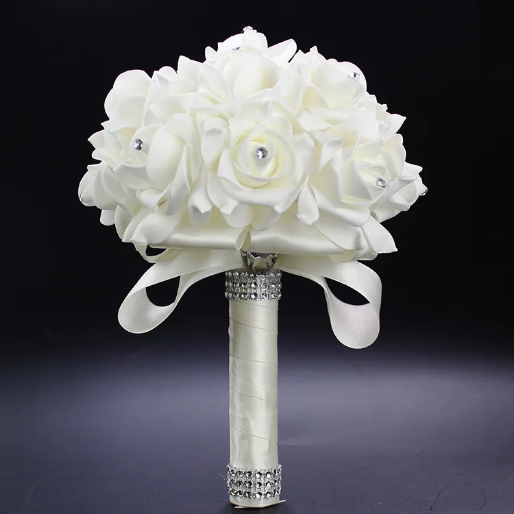 Hot Wedding Flowers Bridal Bouquets Ribbon Artificial Wedding Bouquet Romantic