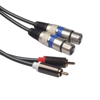 1 5m 2rca jack male to dual xlr male cable ofc aux audio cable shileded for amplifier mixer