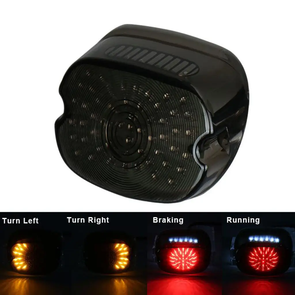 

LED Tail Lights Turn Signal Brake Driving Lights, License Plate Tail Lamp for Harley Glide