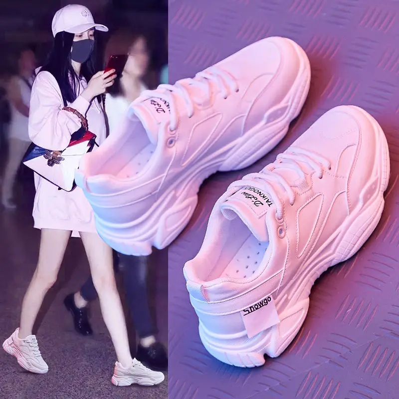 Новинка 2019 кожаная спортивная обувь дышащая Осенняя белого цвета для папы летняя